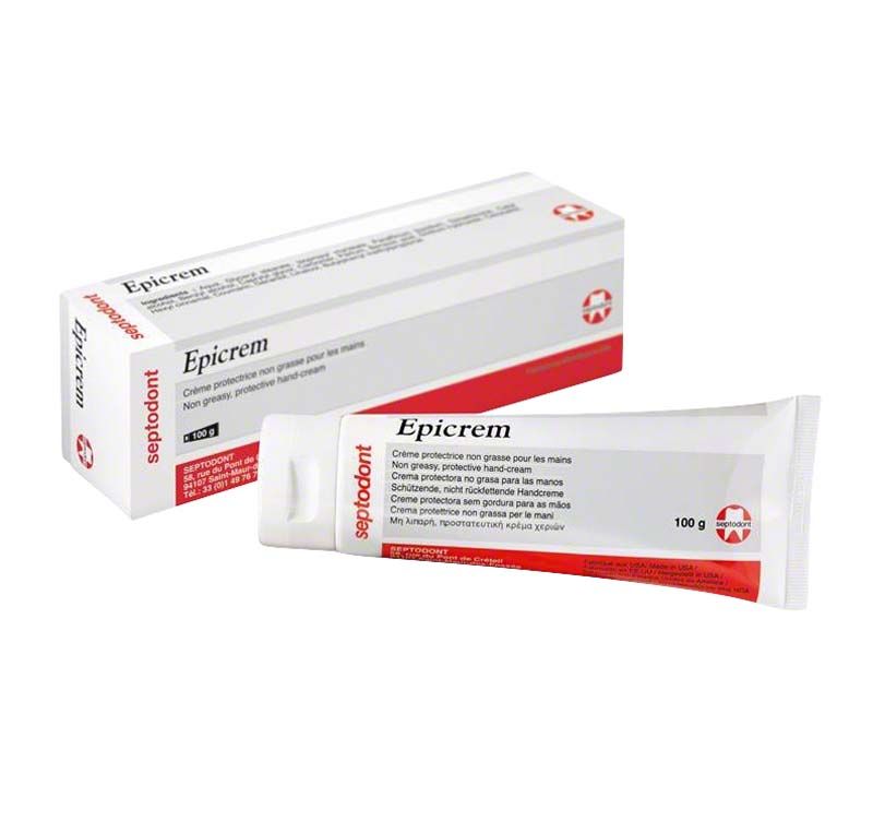 Epicrem+ 100g Creme-Tube und Verpackung mit rotem und weißem Design.