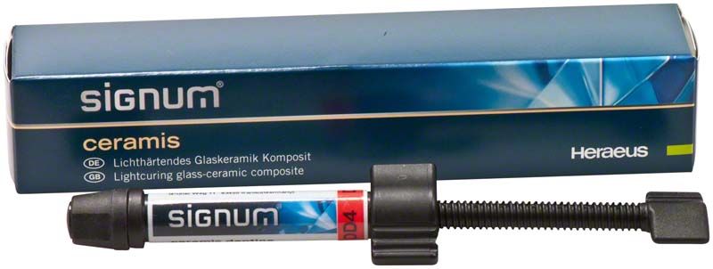 Signum® ceramis dentine DD4, lichthärtendes Glaskeramik-Komposit in Spritze.