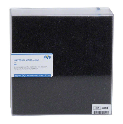 Universalpolierer EVE UNIVERSAL weiß, mittlere Körnung, in Verpackung.