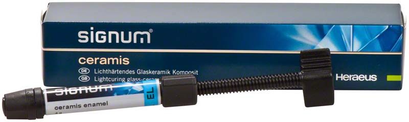 Signum ceramis enamel EL in Spritze vor Verpackung.