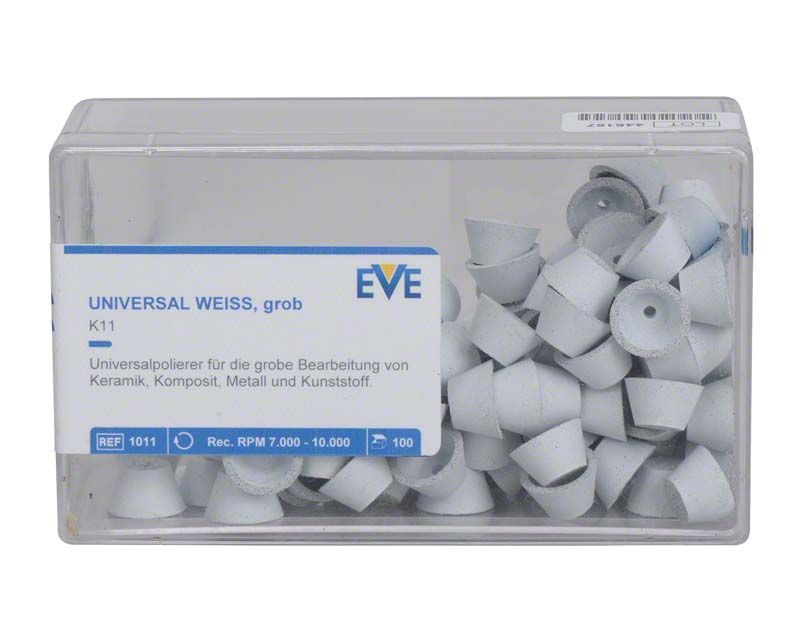 Universalpolierer, unmontiert, in Plastikbox mit Etikett "EVE UNIVERSAL weiß grob K11".