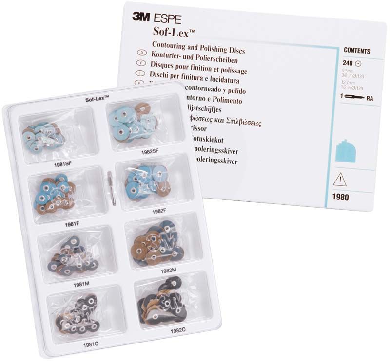 Sof-Lex™ Scheiben Intro Kit mit Polierscheiben in Blisterverpackung.