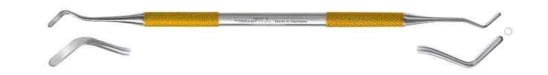 Wiro-FILL Komposit-Instrument Spatel/Birne mit gelbem Griff, 1,8mm/1,5mm.