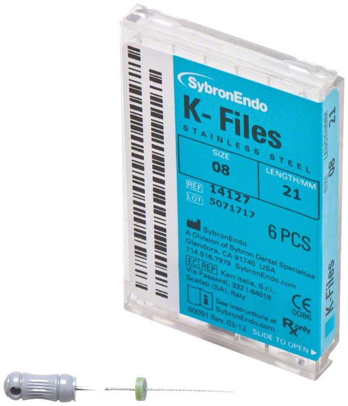 SybronEndo K-Feilen 21mm ISO 008 in Verpackung mit 6 Stück.