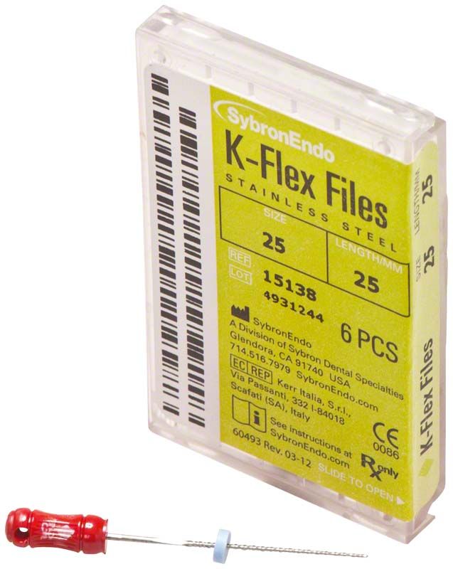 K-Flex Feile 25mm ISO 025 rot in transparenter Verpackung.