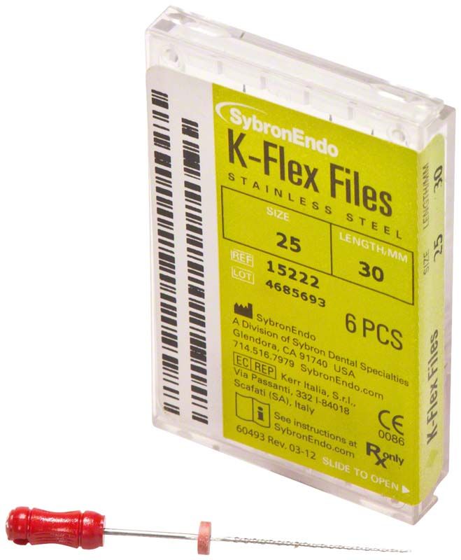 Rote K-Flex Feile 30mm ISO 025 mit Verpackung.