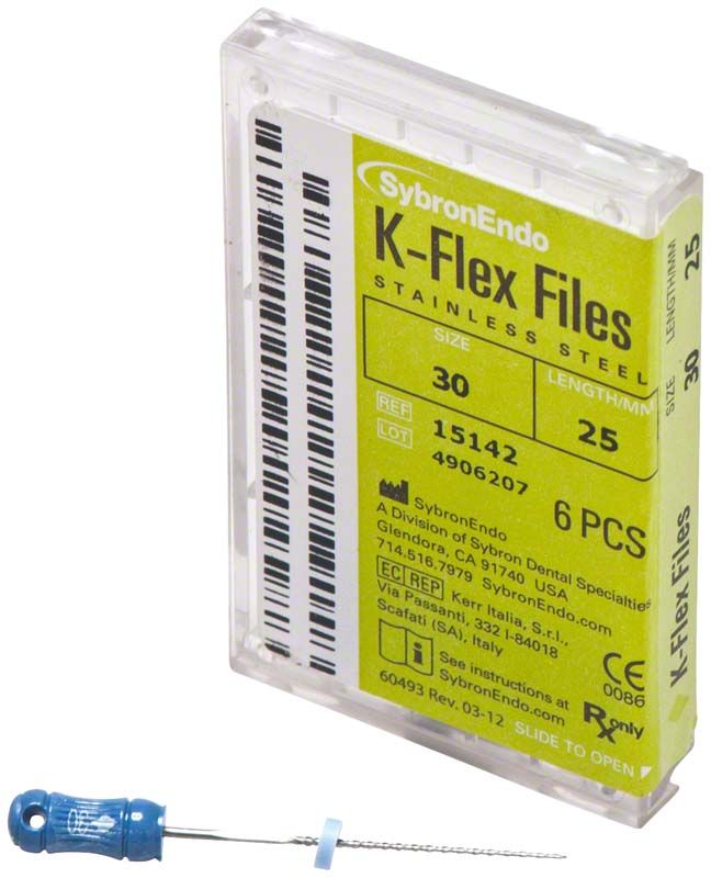 K-Flex Feilen 25mm ISO 030 blau für Wurzelkanalbehandlung.