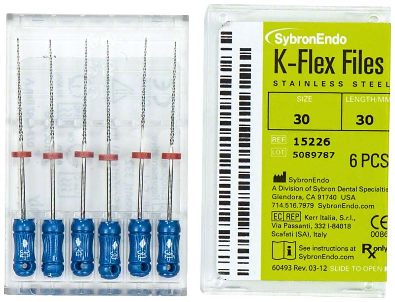 K-Flex Feilen 30mm ISO 030 blau für Wurzelkanalbehandlung.
