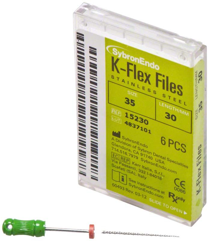 K-Flex Feilen 30mm ISO 035 grün in Verpackung mit grüner Handfeile.