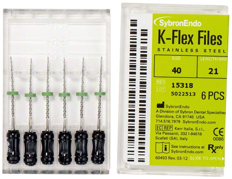 K-Flex Feilen 21mm ISO 040 schwarz in Kunststoffverpackung mit sechs Stück.
