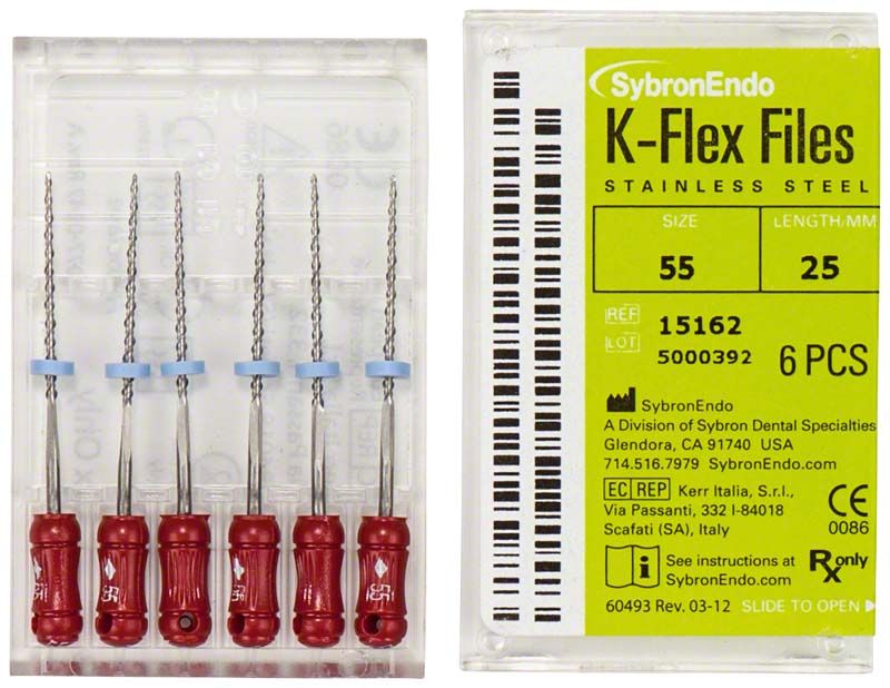 K-Flex Feilen 25mm ISO 055 rot in Verpackung mit sechs Stück.