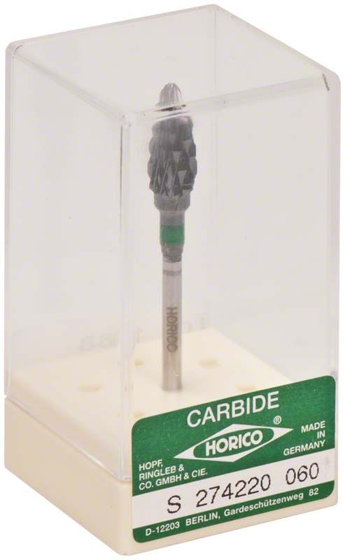 Hartmetallfräser schwarz beschichtet in transparenter Verpackung.