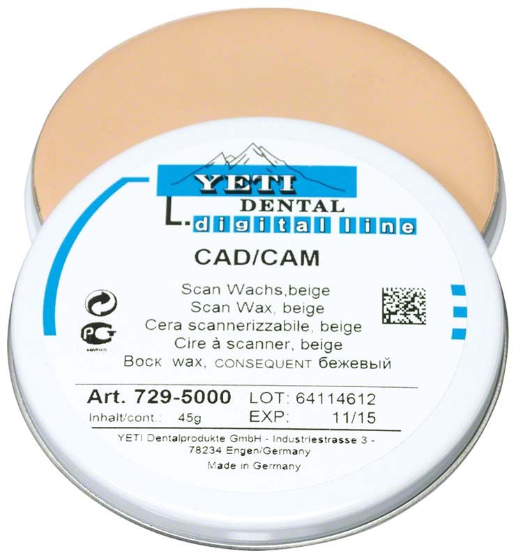 Beige CAD/CAM Scanwachs Dose 45 g von Medic-Star.