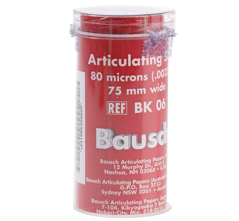 Bausch Artikulationsseide 80mm rot Rolle in transparenter Verpackung.