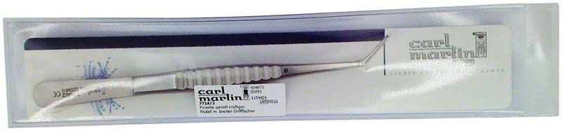 Zahnpinzette Figur 771A/2 im Blisterpack mit gerieftem Griff.