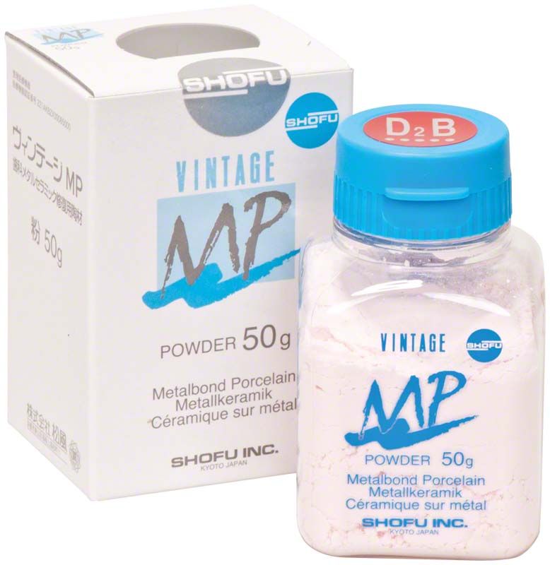 Vintage MP Dentinpulver 50g D2B mit Verpackung und Behälter.