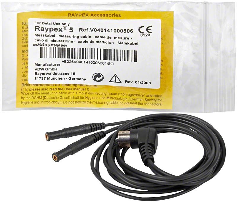 Raypex 5 Messkabel mit Verpackung und Herstellerinformationen.