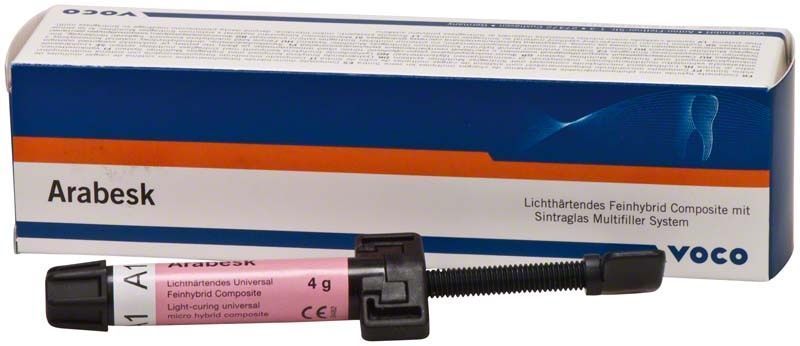 Arabesk Spritze A1 mit Verpackung, lichthärtendes Feinhybrid Composite.