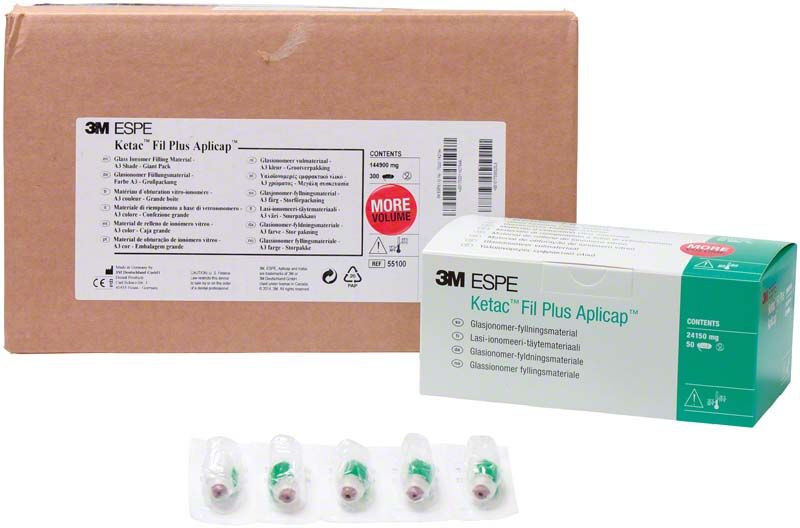 Braune und grüne Verpackung von 3M Ketac Fil Plus Aplicap 300er A3.