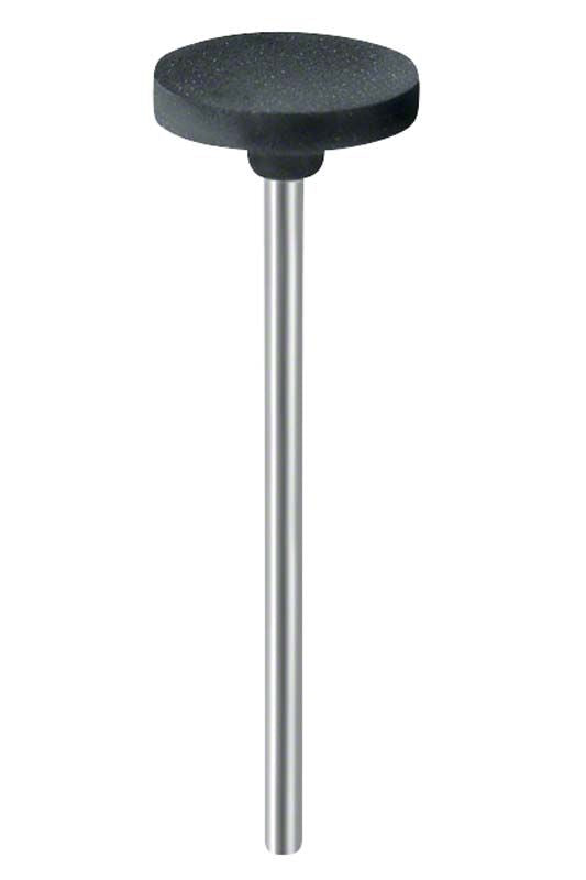 Schwarzer EVE UNIVERSAL Schleifkörper mit mittlerer Körnung und Metallstift.