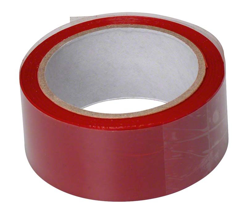 Rote doppelseitige HANEL Okklusionsfolie, 22mm breit, auf Rolle.