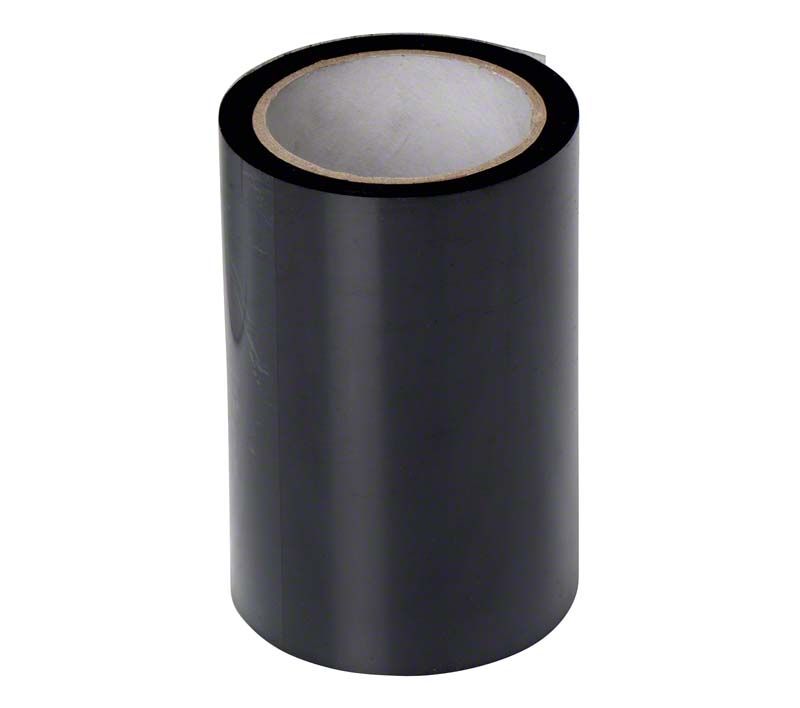 Schwarze doppelseitige HANEL Okklusionsfolie, aufgerollt, 80mm breit.