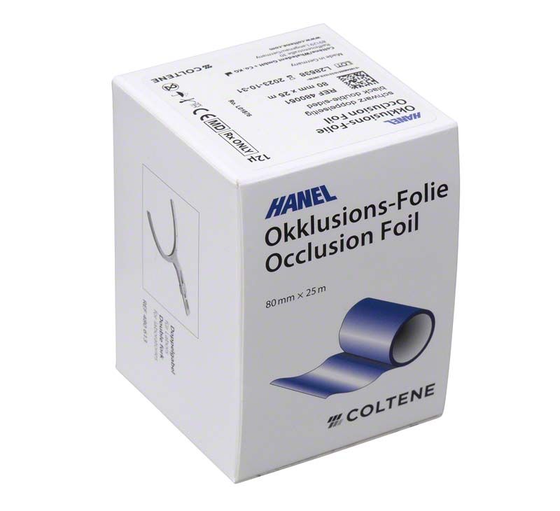 HANEL Okklusionsfolie doppelseitig schwarz in Originalverpackung von Coltene.