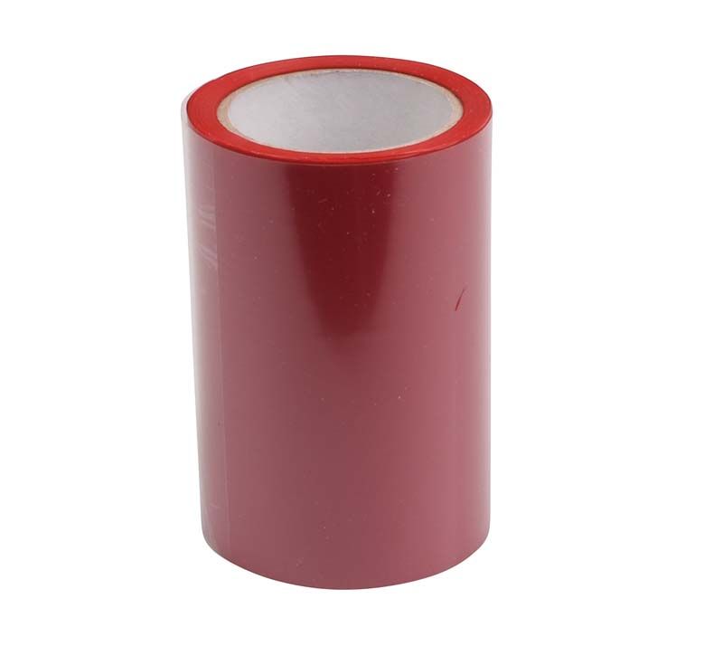 Rolle der HANEL Okklusionsfolie doppelseitig 80mm 12µ rot aufrecht stehend.