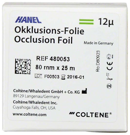 Image of HANEL Okklusionsfolie doppelseitig 80mm 12µ grün