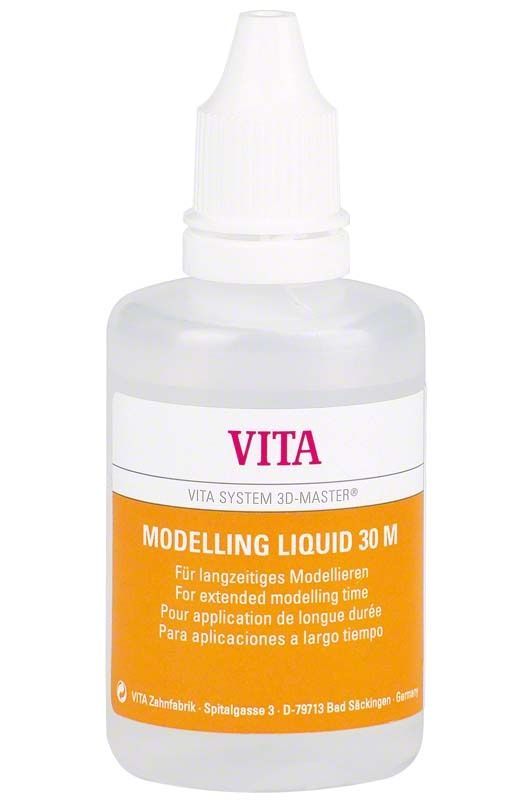 VITA MODELLING LIQUID 30M Flasche mit orangem Etikett, 50ml Inhalt.