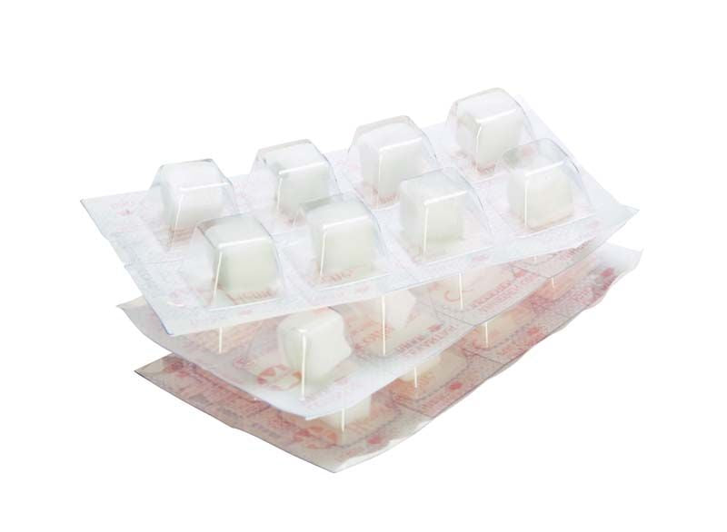 Blisterverpackung mit Hemocollagene hämostatischen Schwämmen für Zahnextraktionen.