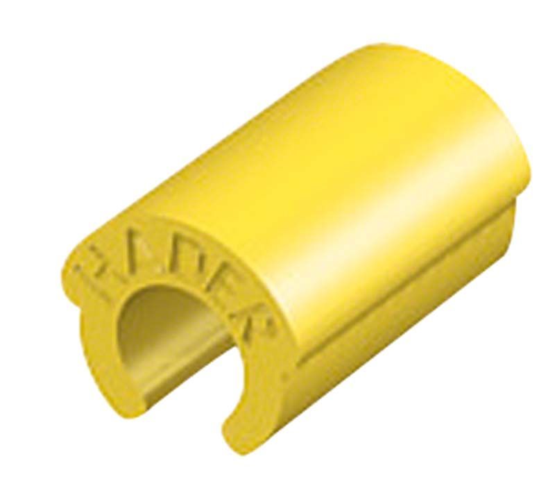 Gelbe PRECI-VERTIX-Matrize aus Polypropylen für Dentalanwendungen.
