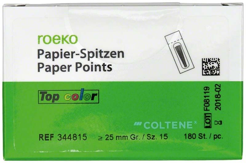 ROEKO Papierspitzen Top color Cellpack Gr. 015 in weißer Verpackung.