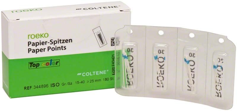 ROEKO Papierspitzen Top color Cellpack, sortiert, Größe 015-040, in Verpackung.