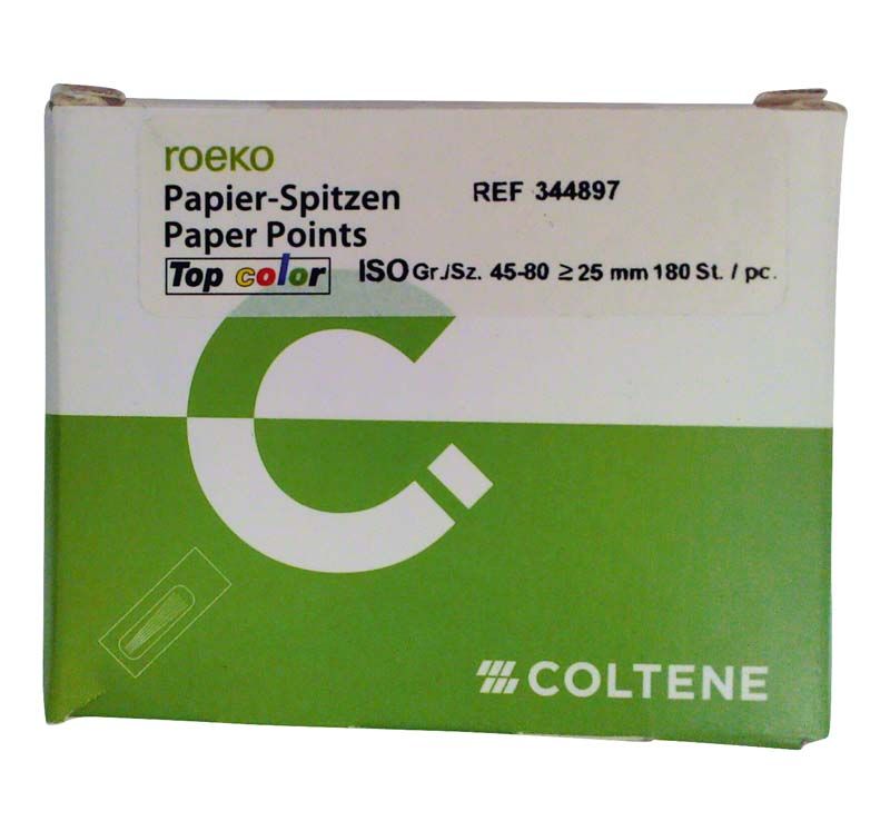 ROEKO Papierspitzen Top color Cellpack Verpackung mit grün-weißem Design