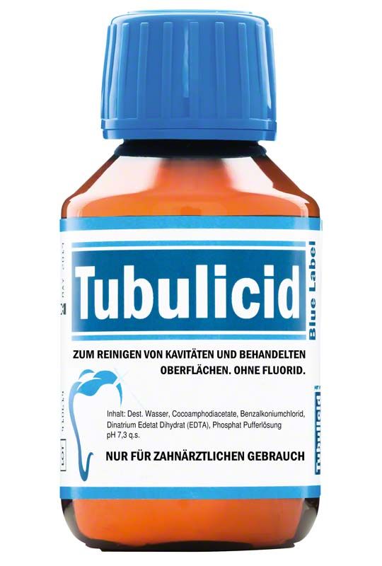 Tubulicid blau Flasche 100ml mit blauer Verschlusskappe.
