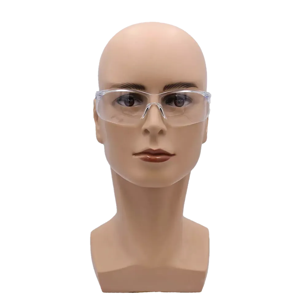Leichte Polycarbonat-Schutzbrille auf einem Modellkopf.