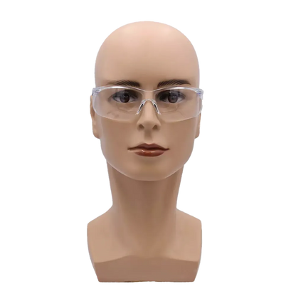 Leichte Polycarbonat-Schutzbrille auf einem Modellkopf.