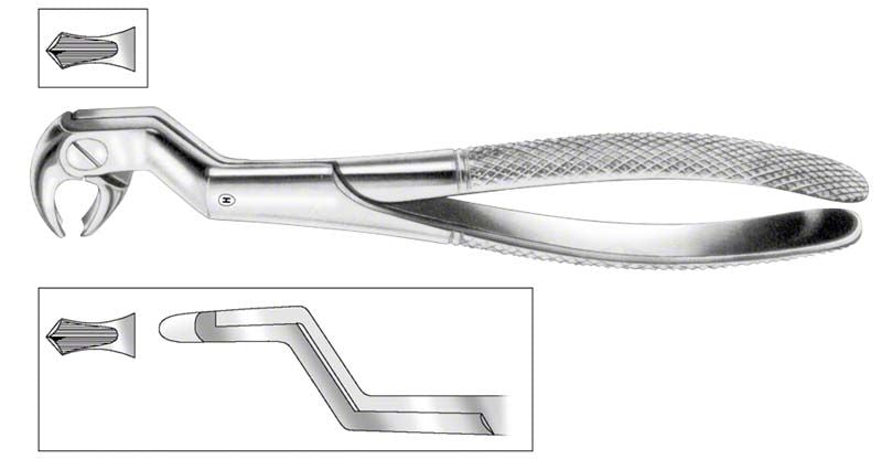 Zahnzange Englische Form, Figur 22 1/2L für linke UK-Molaren.