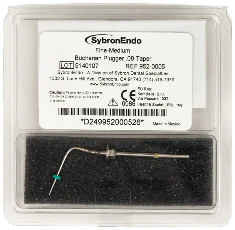 Buchanan Heat Plugger Fine-Medium in Kunststoffverpackung mit Etikett.