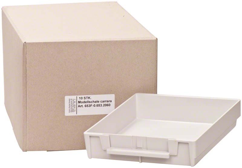 MASTERspace Modellschalen Carrara und Verpackung mit Etikett.