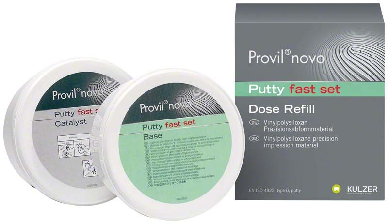 Provil novo Dosen Putty fast Set mit Basis und Katalysator.