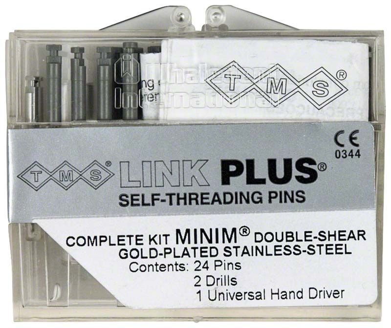 Image of TMS Link Plus Edelstahl goldbeschichtet Minim 2/1 silber 24er