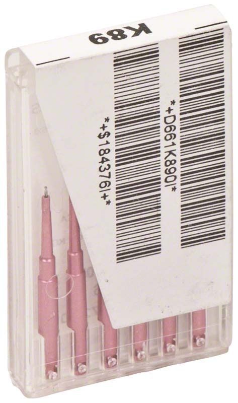 Klare Kunststoffverpackung mit rosa Kodex Bohrer Minuta tiefenlimitierend.