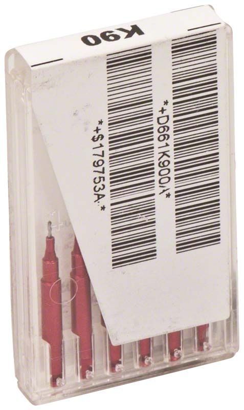Verpackung mit roten Kodex Bohrer Minikin, tiefenlimitierend und kurz.