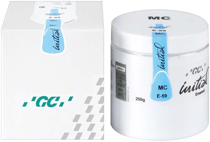 GC Initial MC Enamel 250g Dose und Verpackung mit der Aufschrift E-59.