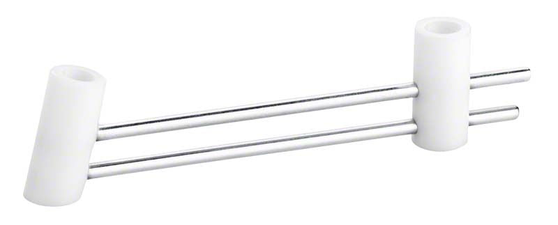 Positionierhilfe für IST-Gerät 1 mit zwei weißen Halterungen.