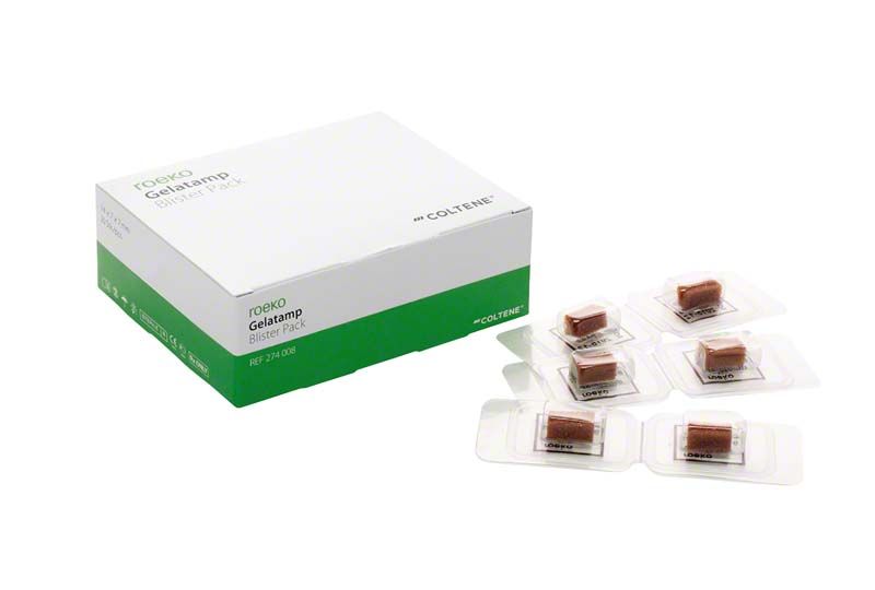 ROEKO Gelatamp Blisterpackung mit mehreren einzeln verpackten Tampons.