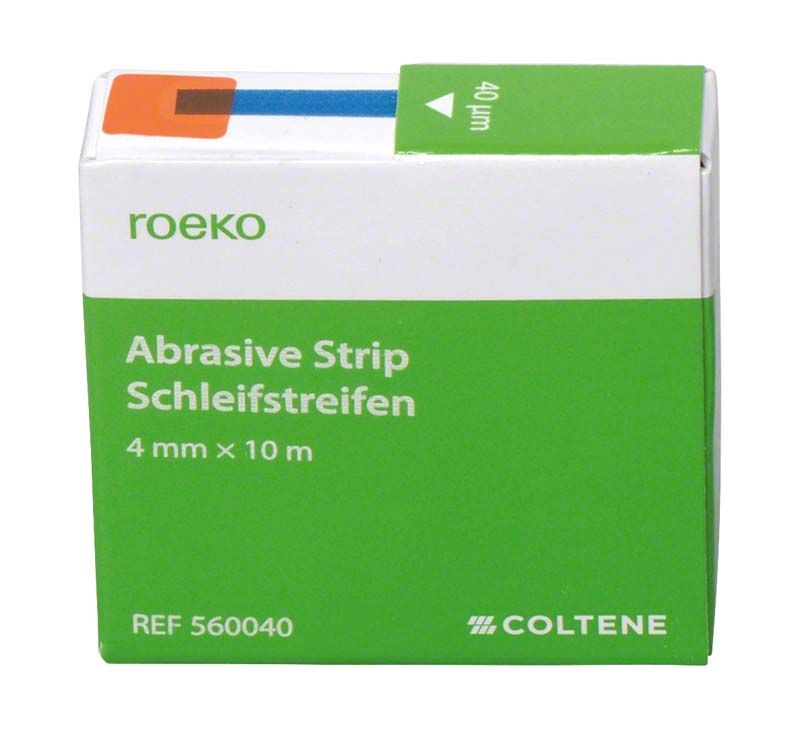 ROEKO Schleifstreifen 40 Mikron im grünen Spenderkarton von Coltene.