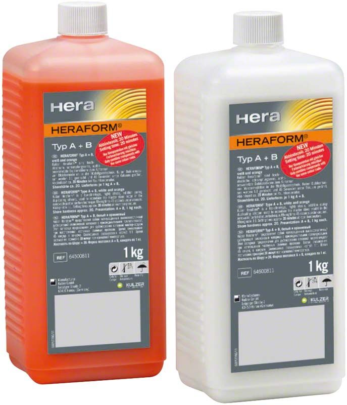 Heraform® Silikon-Komponenten A und B in 1kg Flaschen.